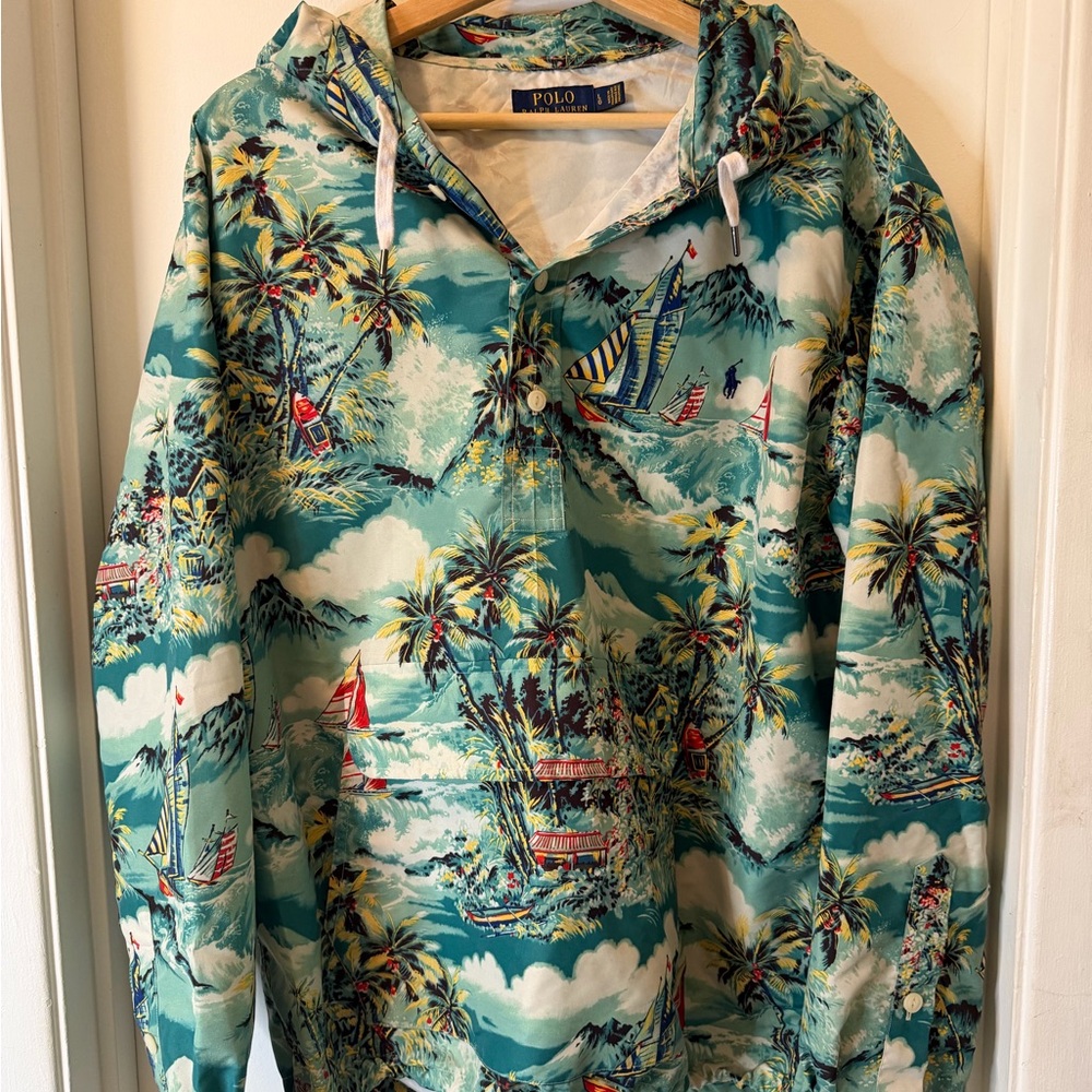 Polo Ralph Lauren Tropical Print Hooded Windbreaker Jacket
